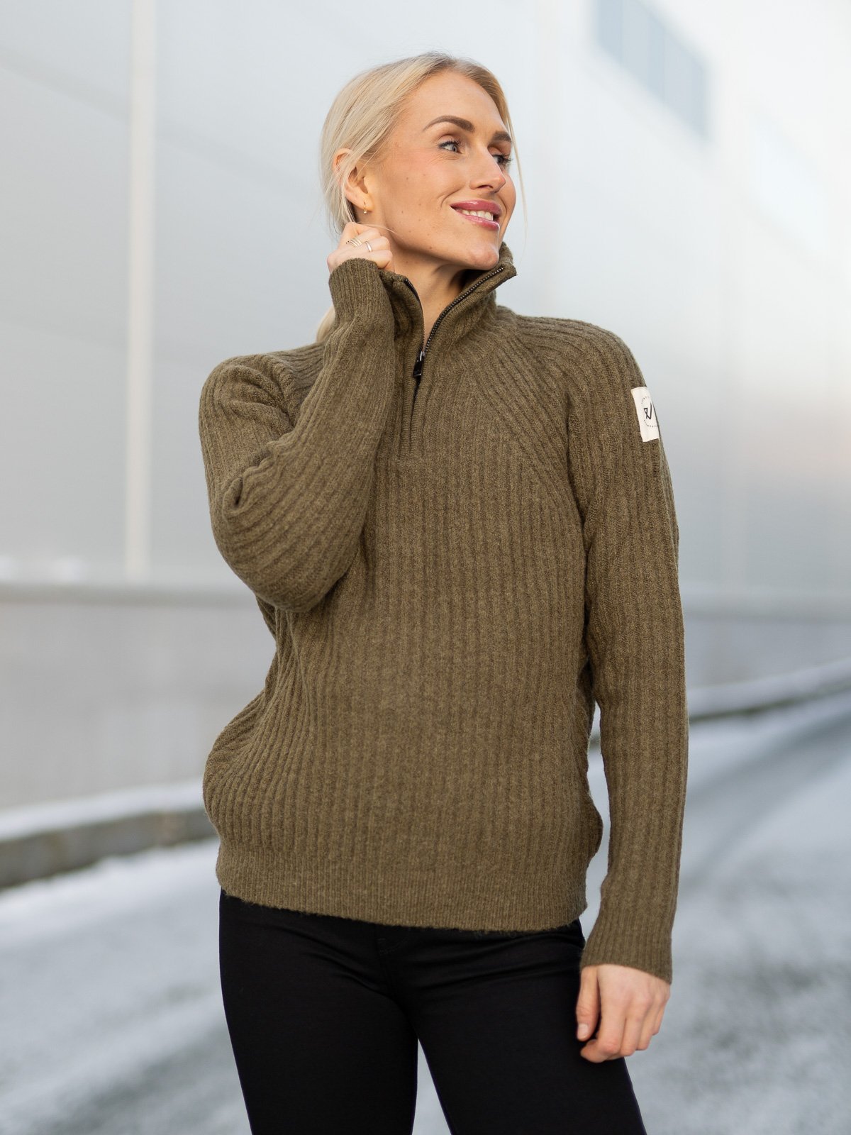 Twentyfour 1222 Half Zip Genser Mørk Oliven