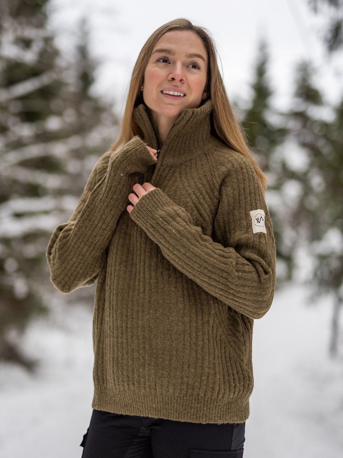 Twentyfour 1222 Half Zip Genser Mørk Oliven