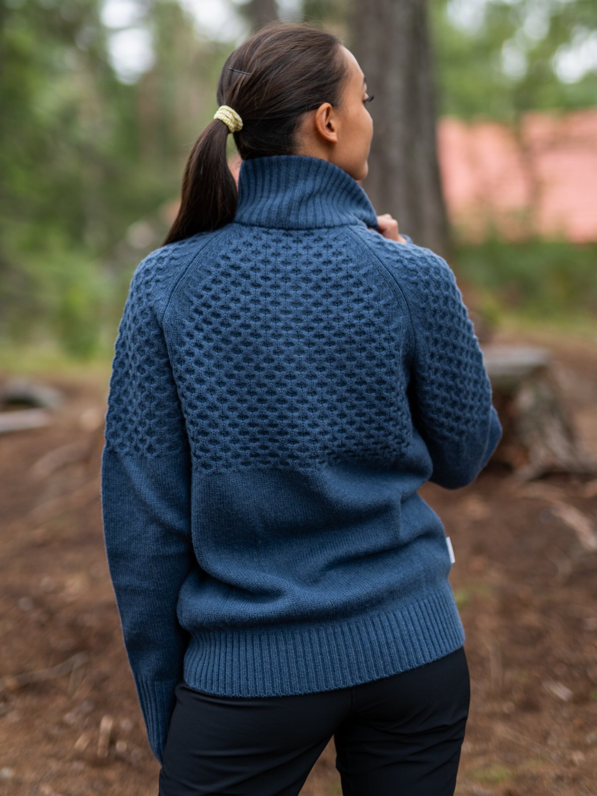 Twentyfour Mellow Wave Ull Half zip Blålilla