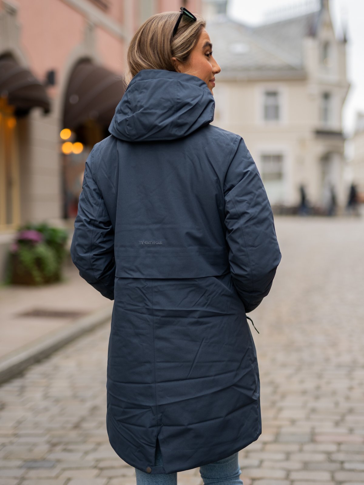 Twentyfour Mellow Vattert Parkas Blekkblå