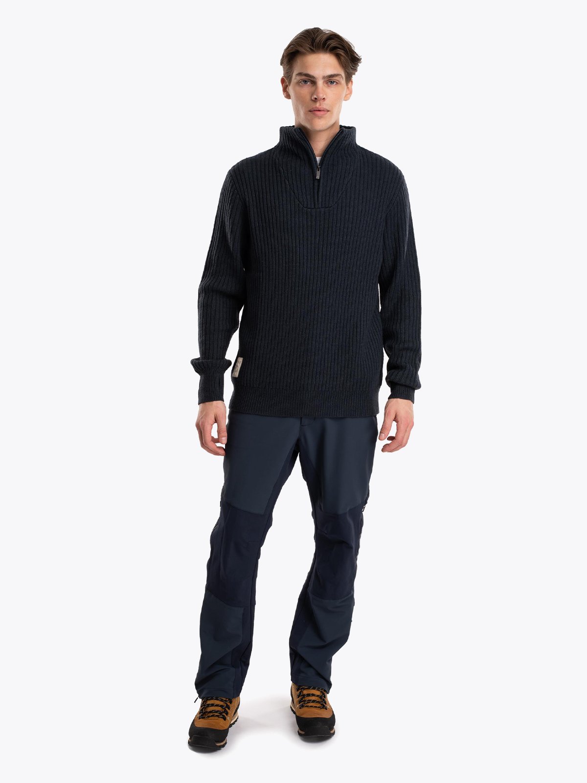 Twentyfour Finse Half Zip Ullgenser Blekkblå