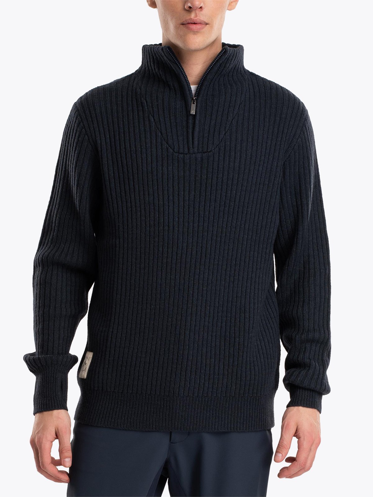 Twentyfour Finse Half Zip Ullgenser Blekkblå