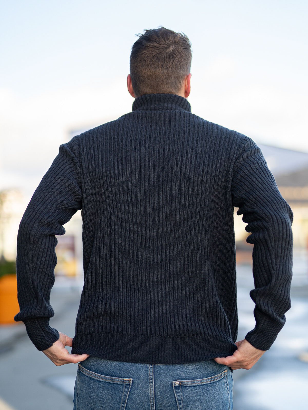 Twentyfour Finse Half Zip Ullgenser Blekkblå