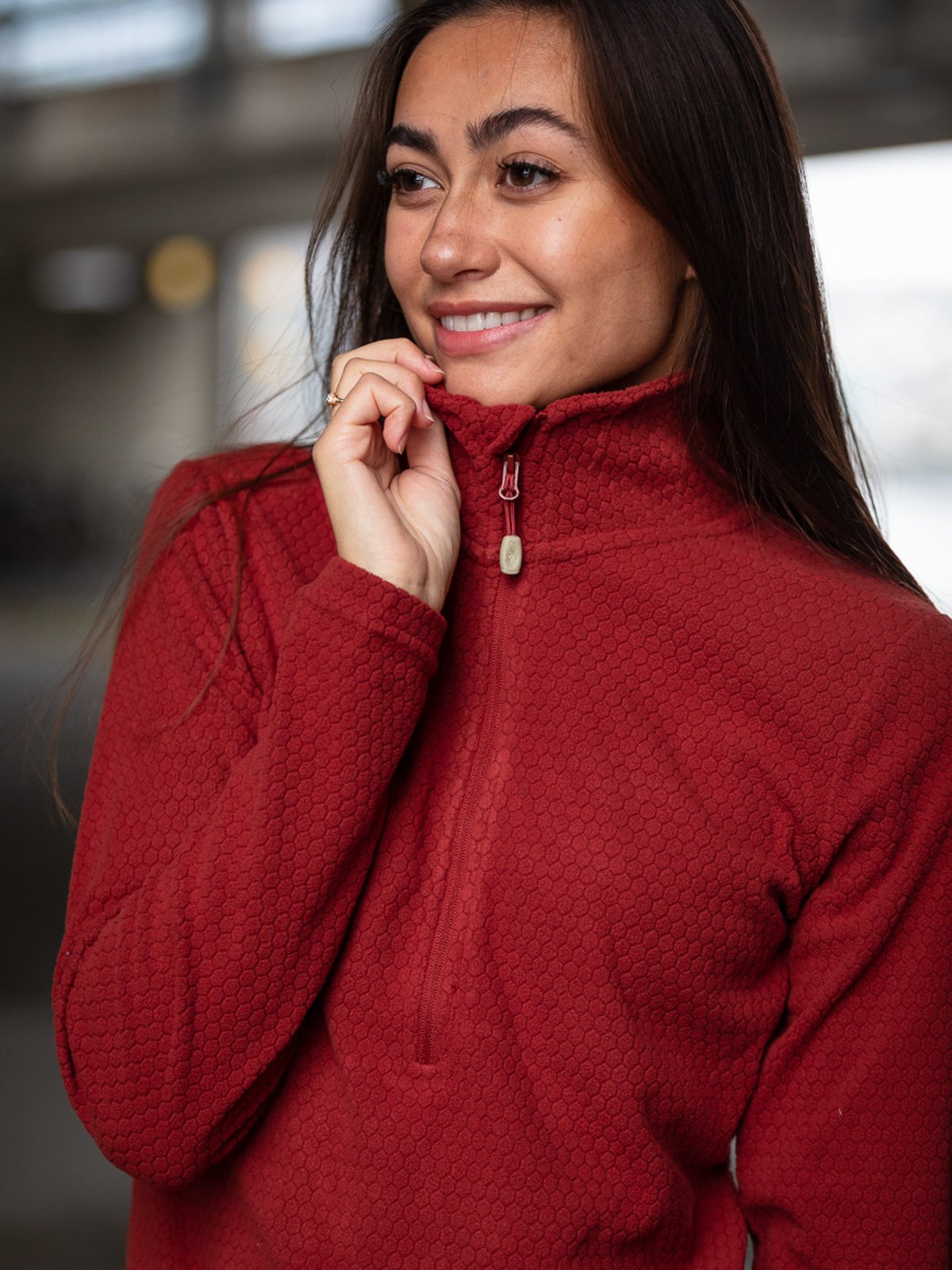 Twentyfour Finse Half Zip Fleece Vinrød