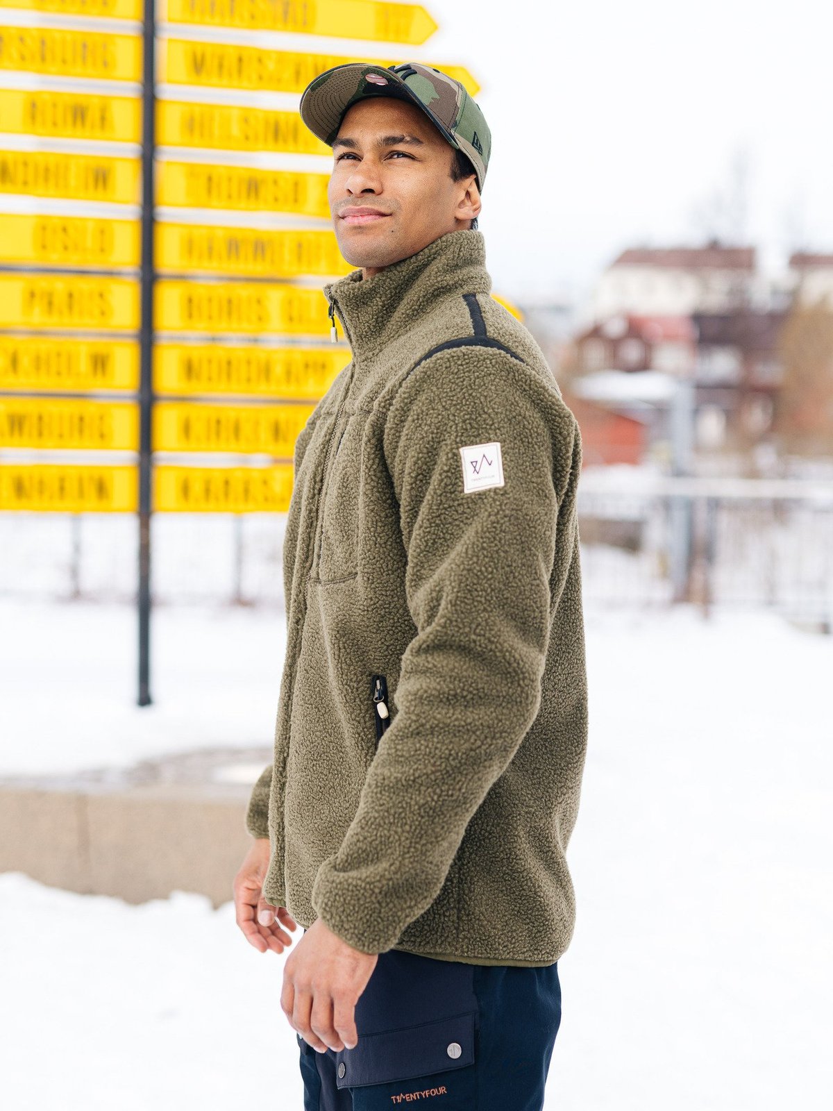 Twentyfour Finse Sherpa Fleece Herre Mørk Oliven