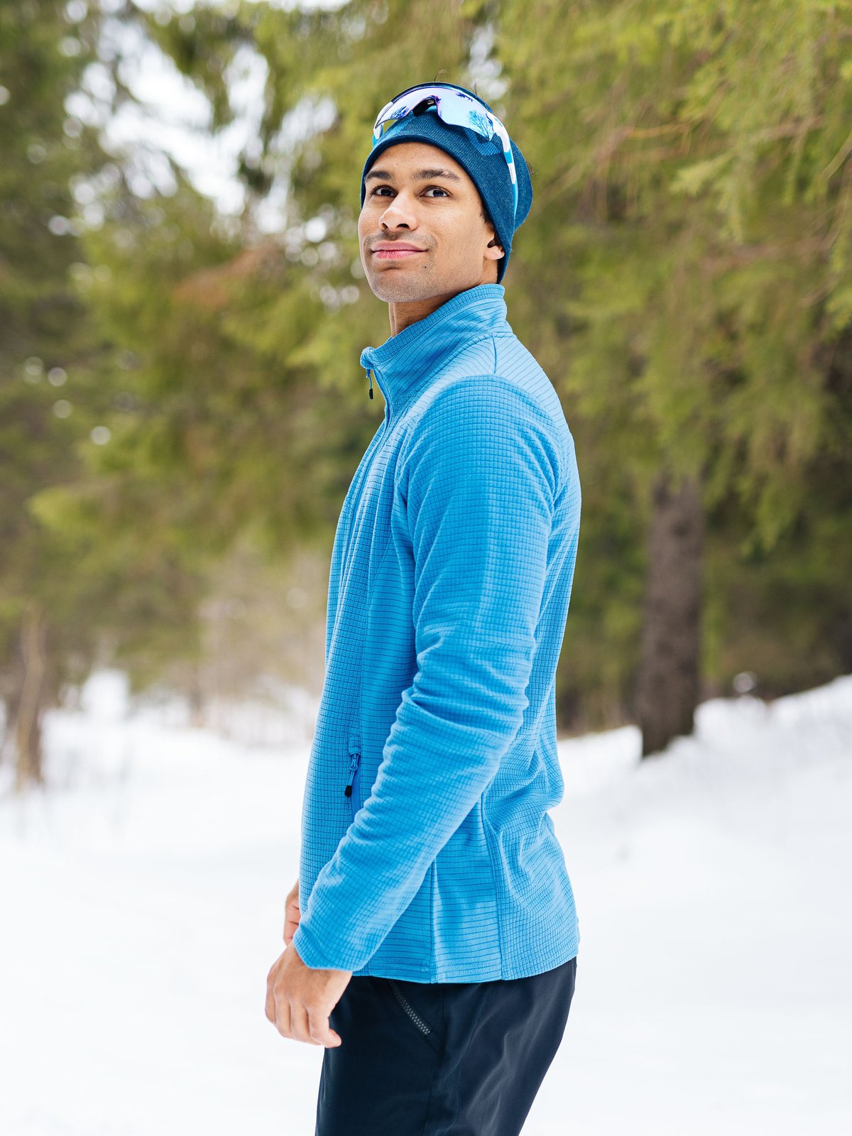 Twentyfour Isbre Zip Fleece Herre Blå