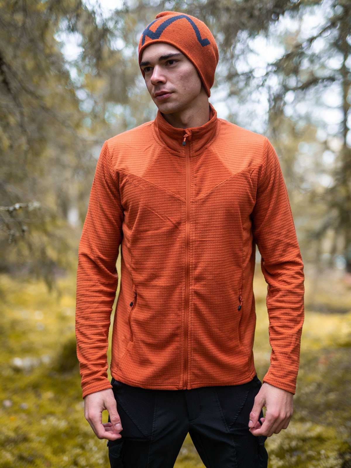 Twentyfour Isbre Zip Fleece Herre Orange Brun