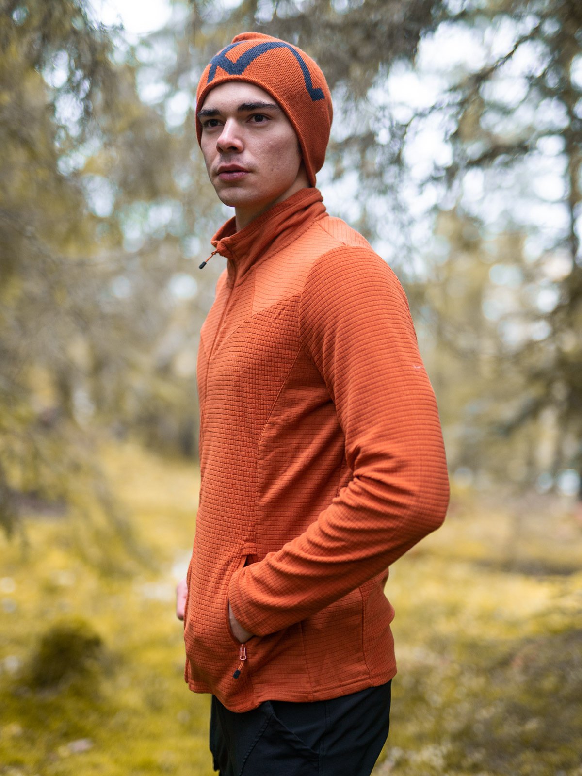 Twentyfour Isbre Zip Fleece Herre Orange Brun