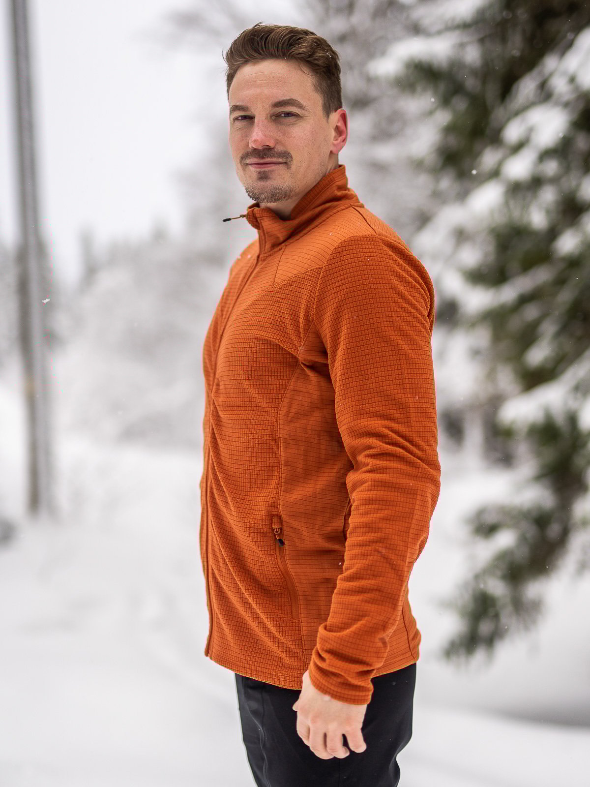 Twentyfour Isbre Zip Fleece Herre Orange Brun