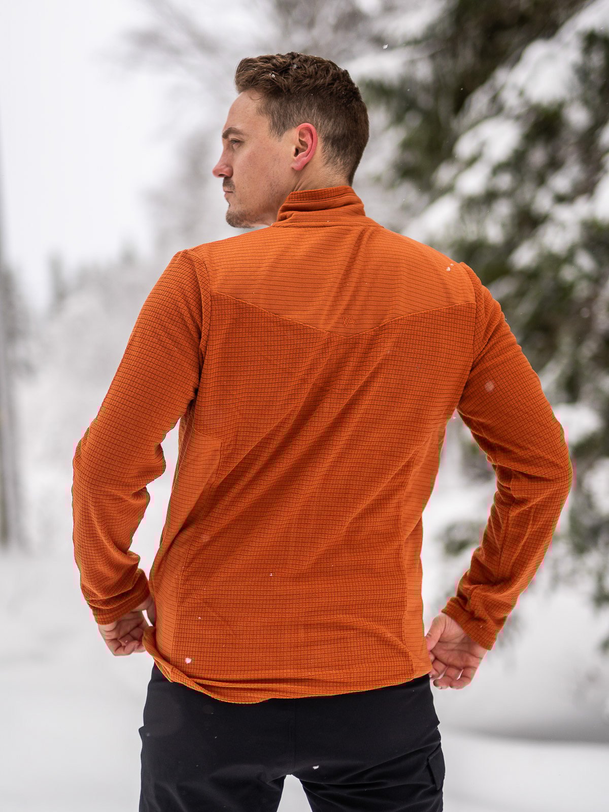 Twentyfour Isbre Zip Fleece Herre Orange Brun