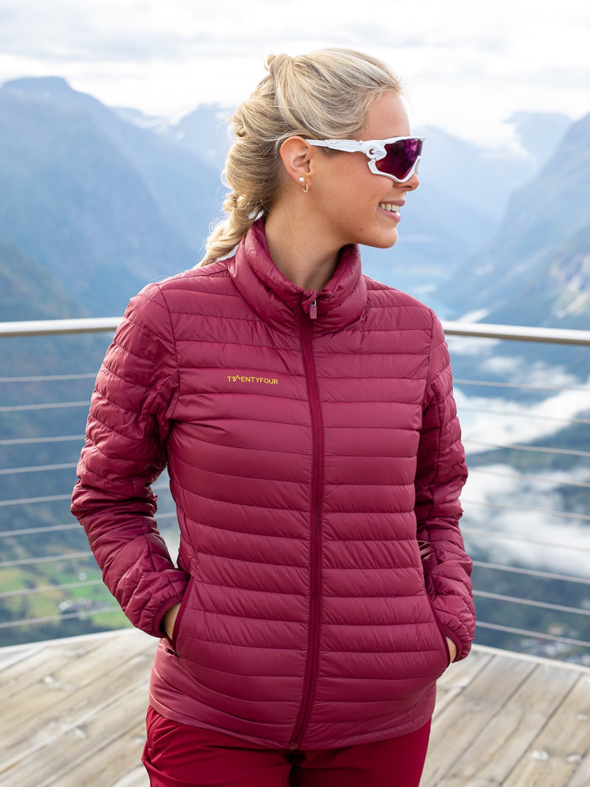 Twentyfour Loen Dunjakke Mørk rød