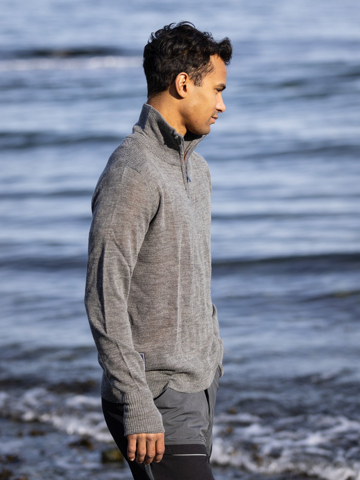 Twentyfour Flåm Half Zip Genser Gråmelert