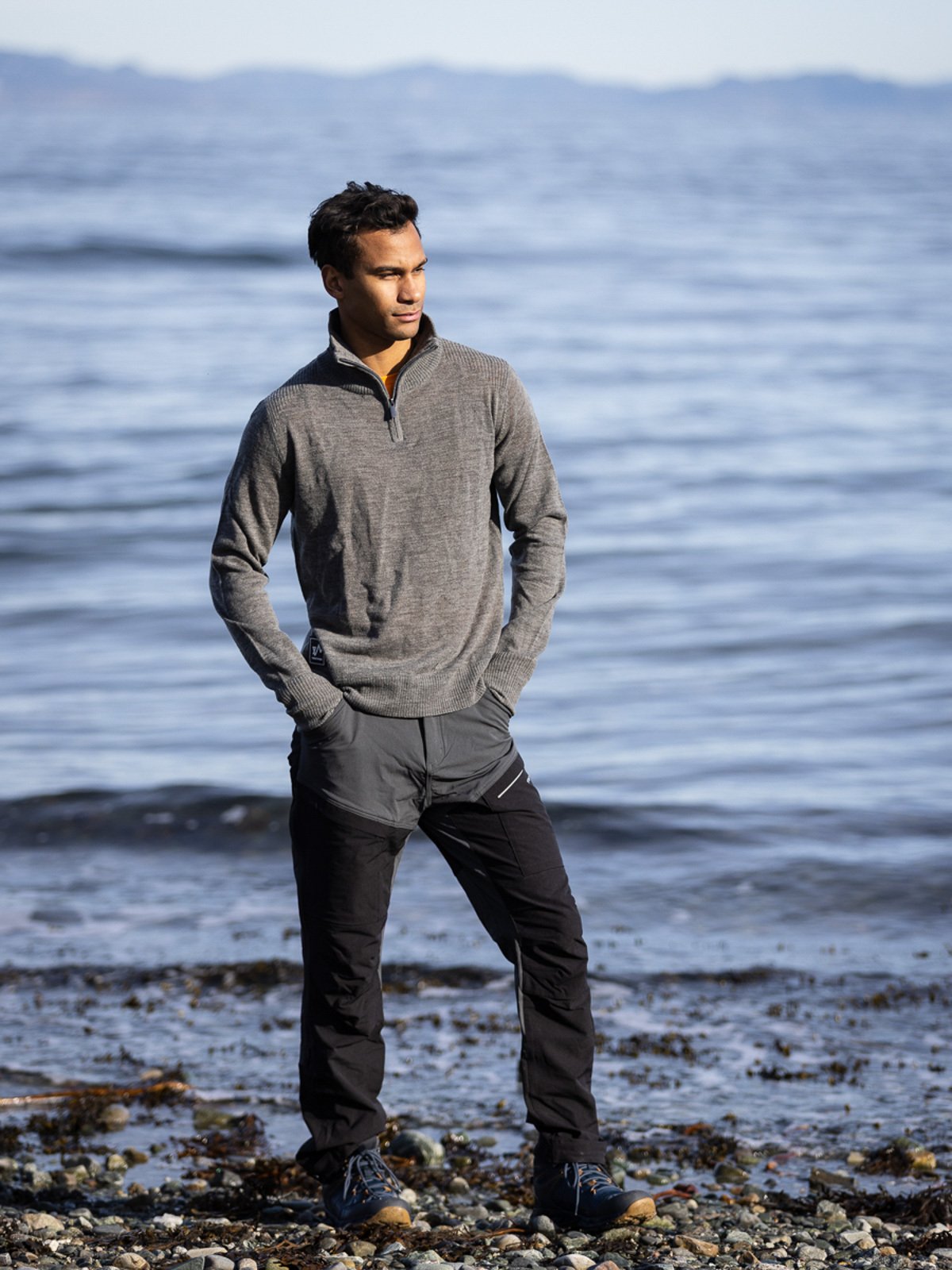 Twentyfour Flåm Half Zip Genser Gråmelert