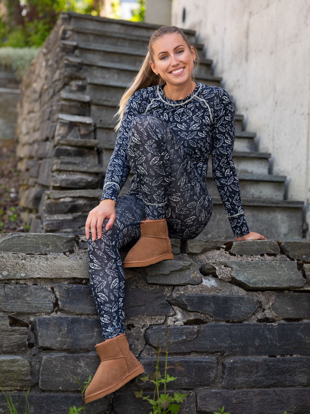 Twentyfour Twentyfour GI Baselayer sett helprint Blekkblå