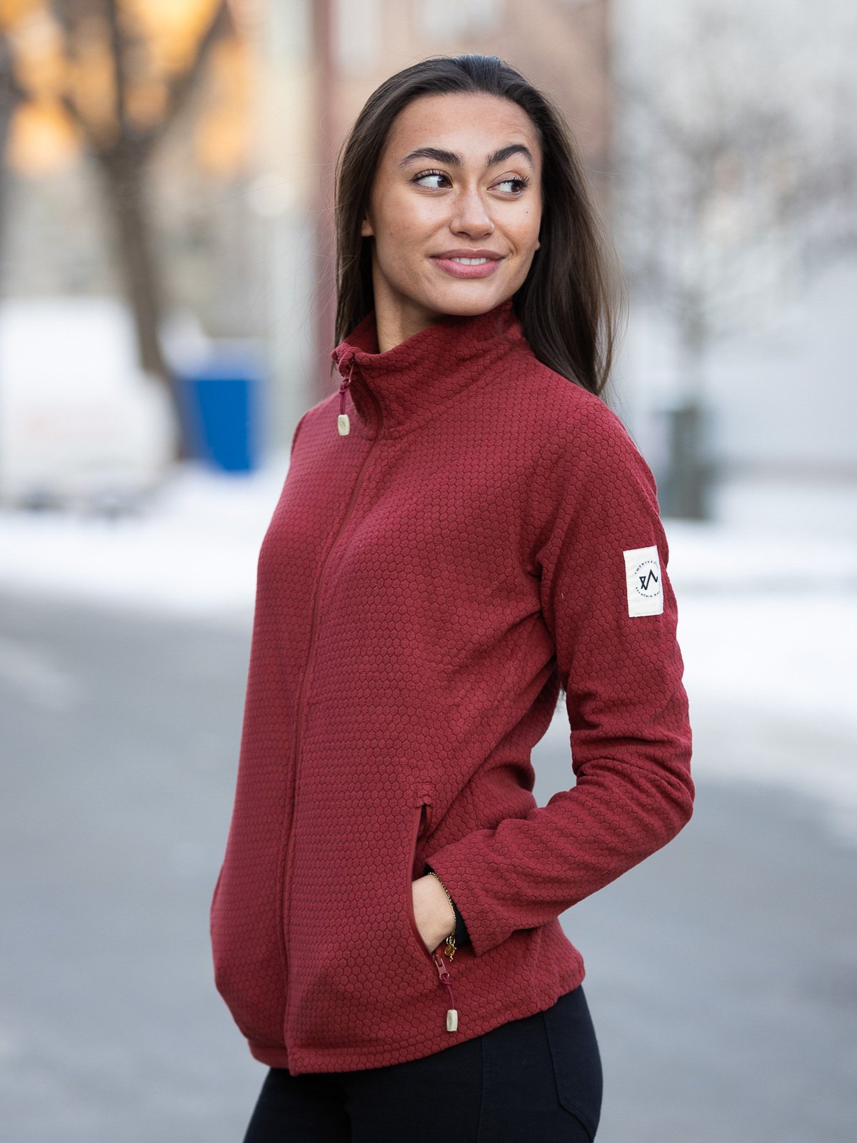 Twentyfour Finse Full Zip Fleece Vinrød