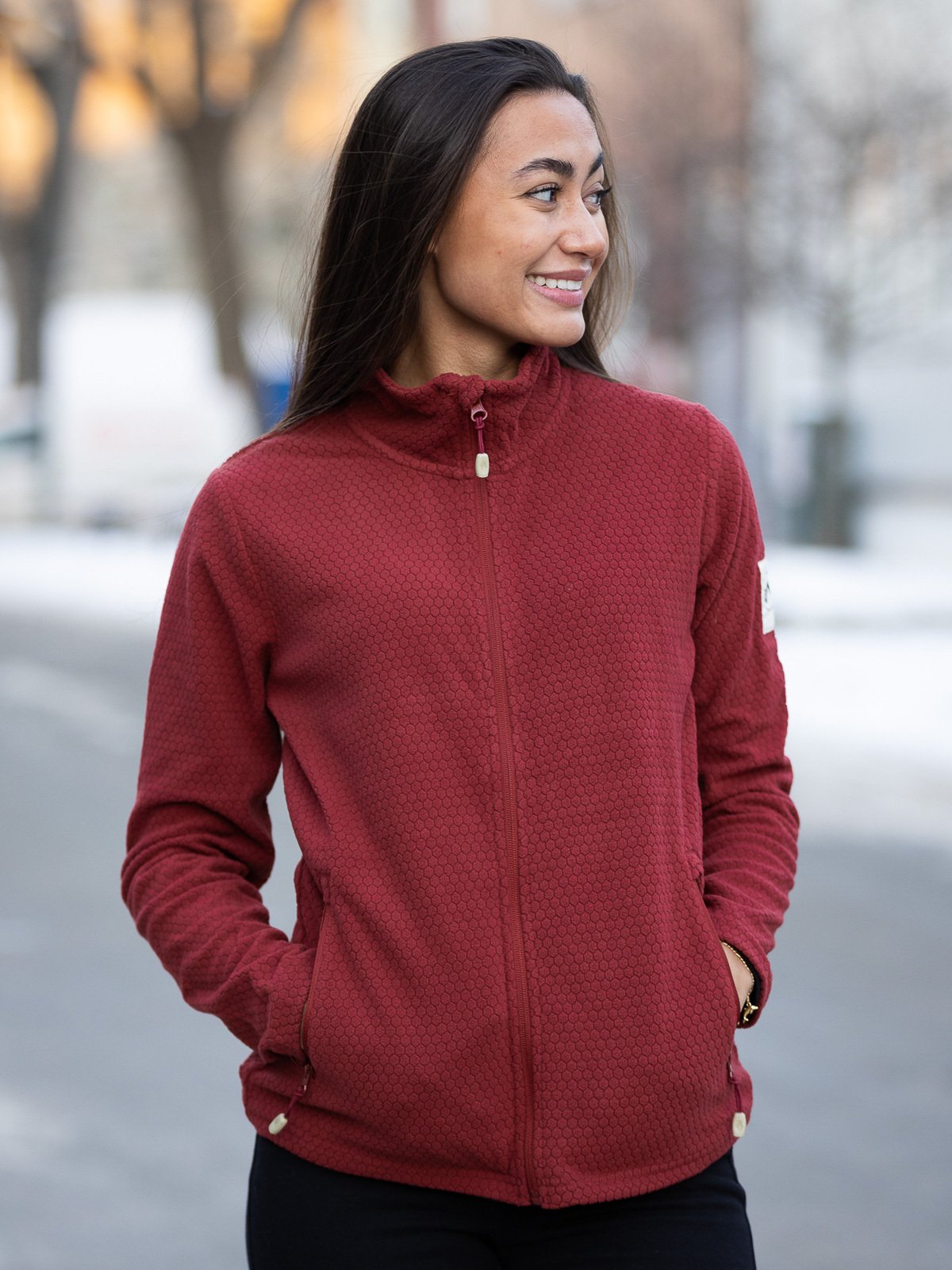 Twentyfour Finse Full Zip Fleece Vinrød