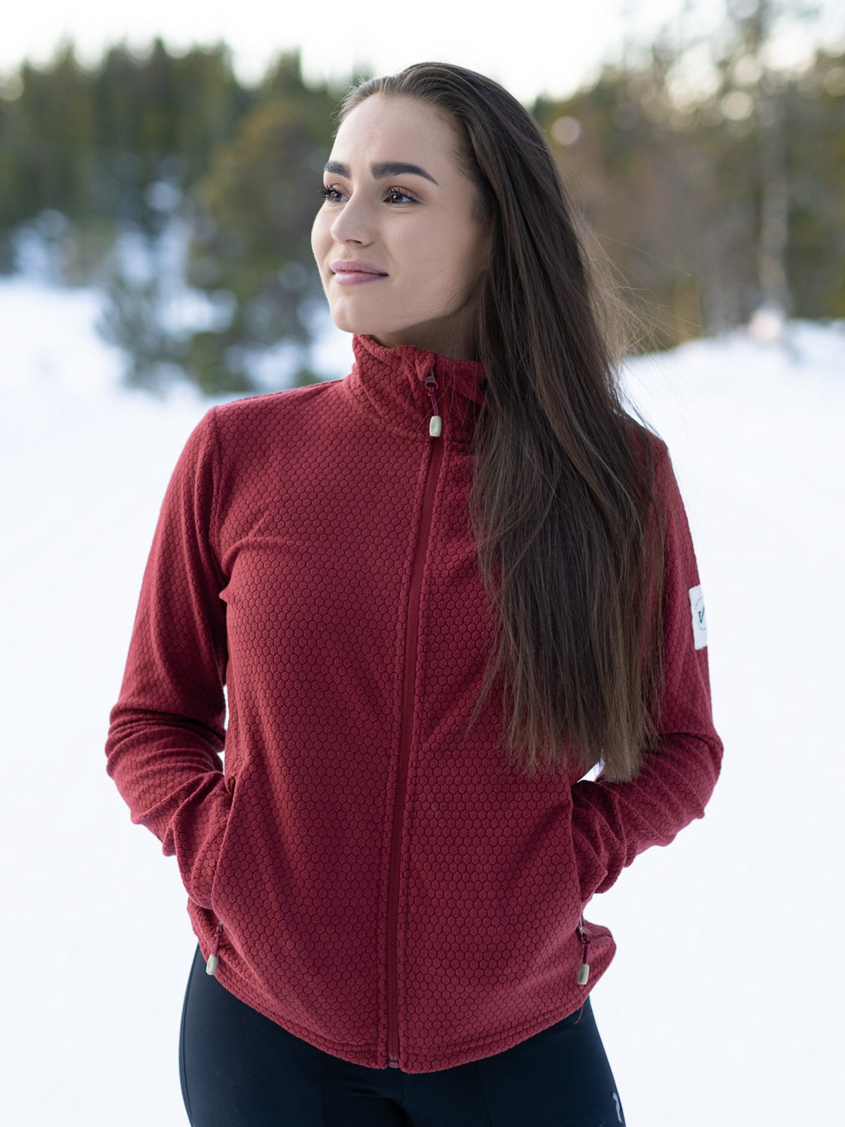 Twentyfour Finse Full Zip Fleece Vinrød