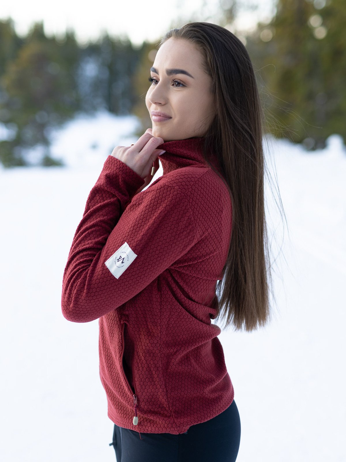 Twentyfour Finse Full Zip Fleece Vinrød