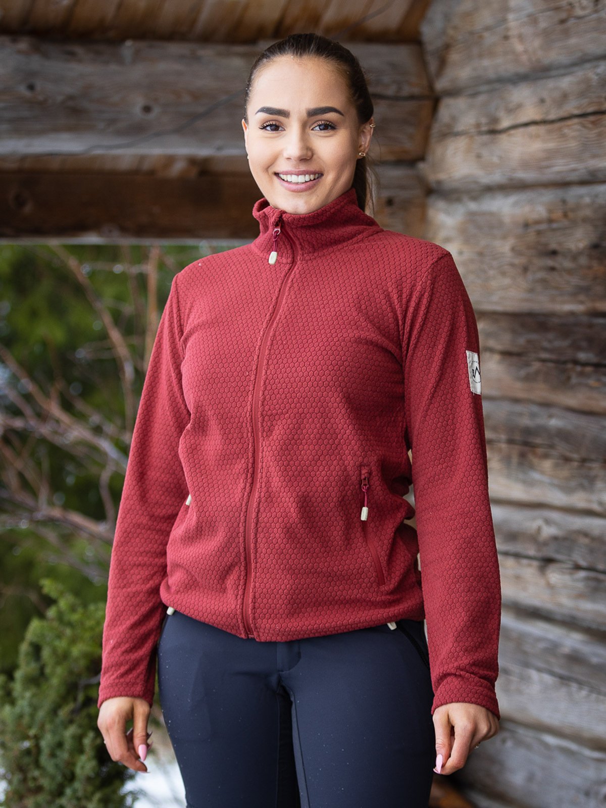 Twentyfour Finse Full Zip Fleece Vinrød