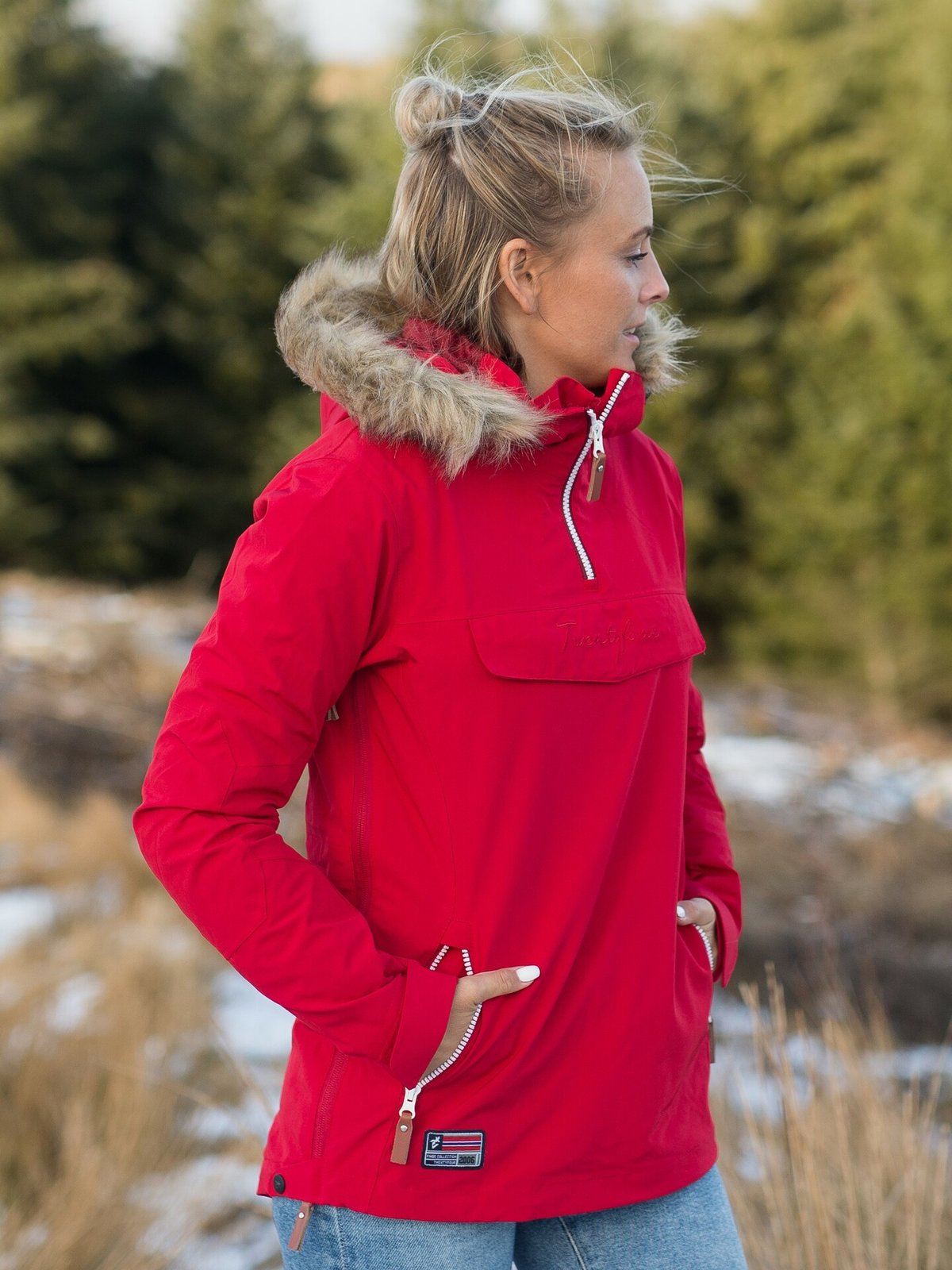 Twentyfour Finse 2-lags Anorakk Flaggrød