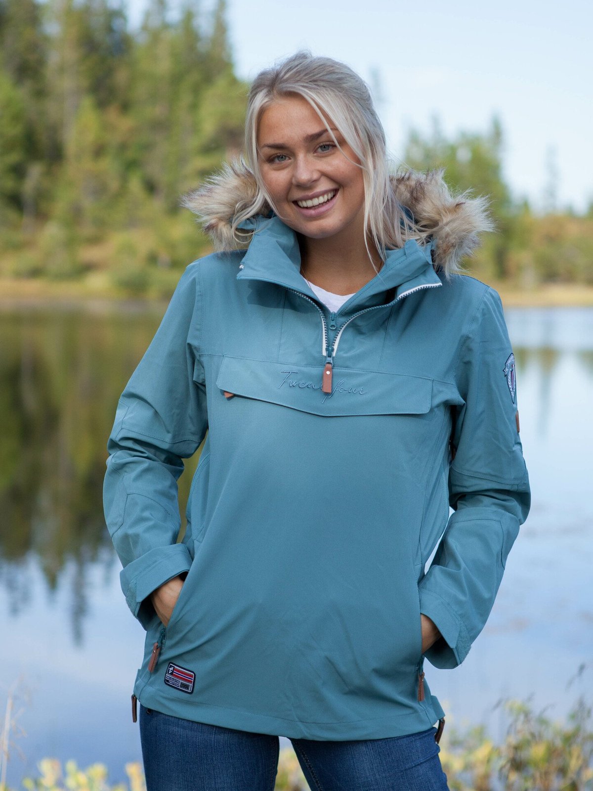 Twentyfour Finse 2-lags Anorakk Gammelblå