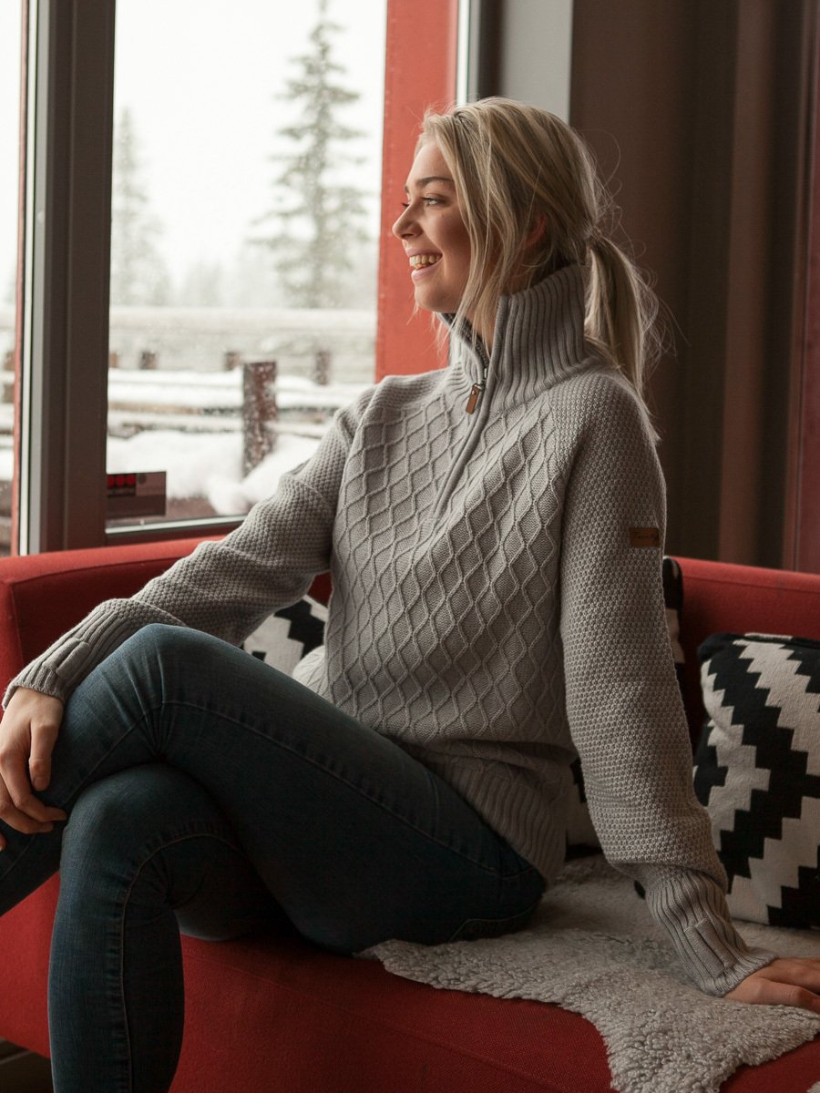 Twentyfour Mellow Half Zip Genser Gråmelert