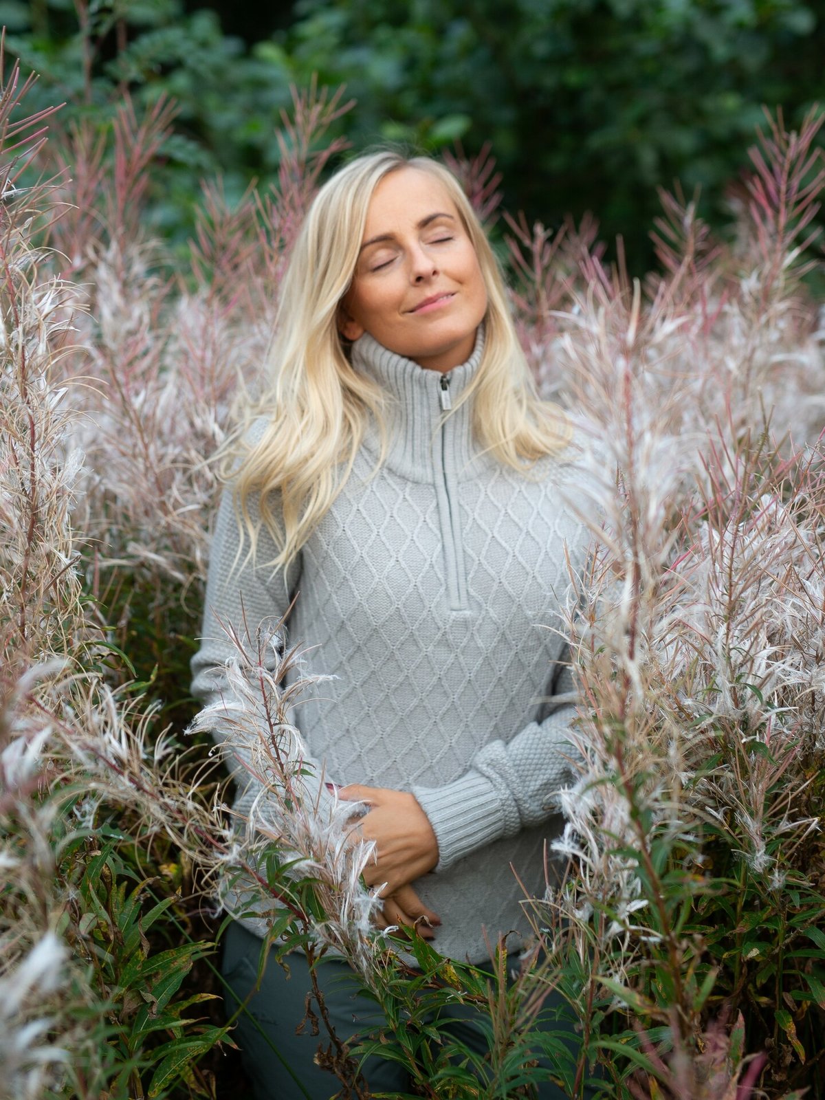 Twentyfour Mellow Half Zip Genser Gråmelert