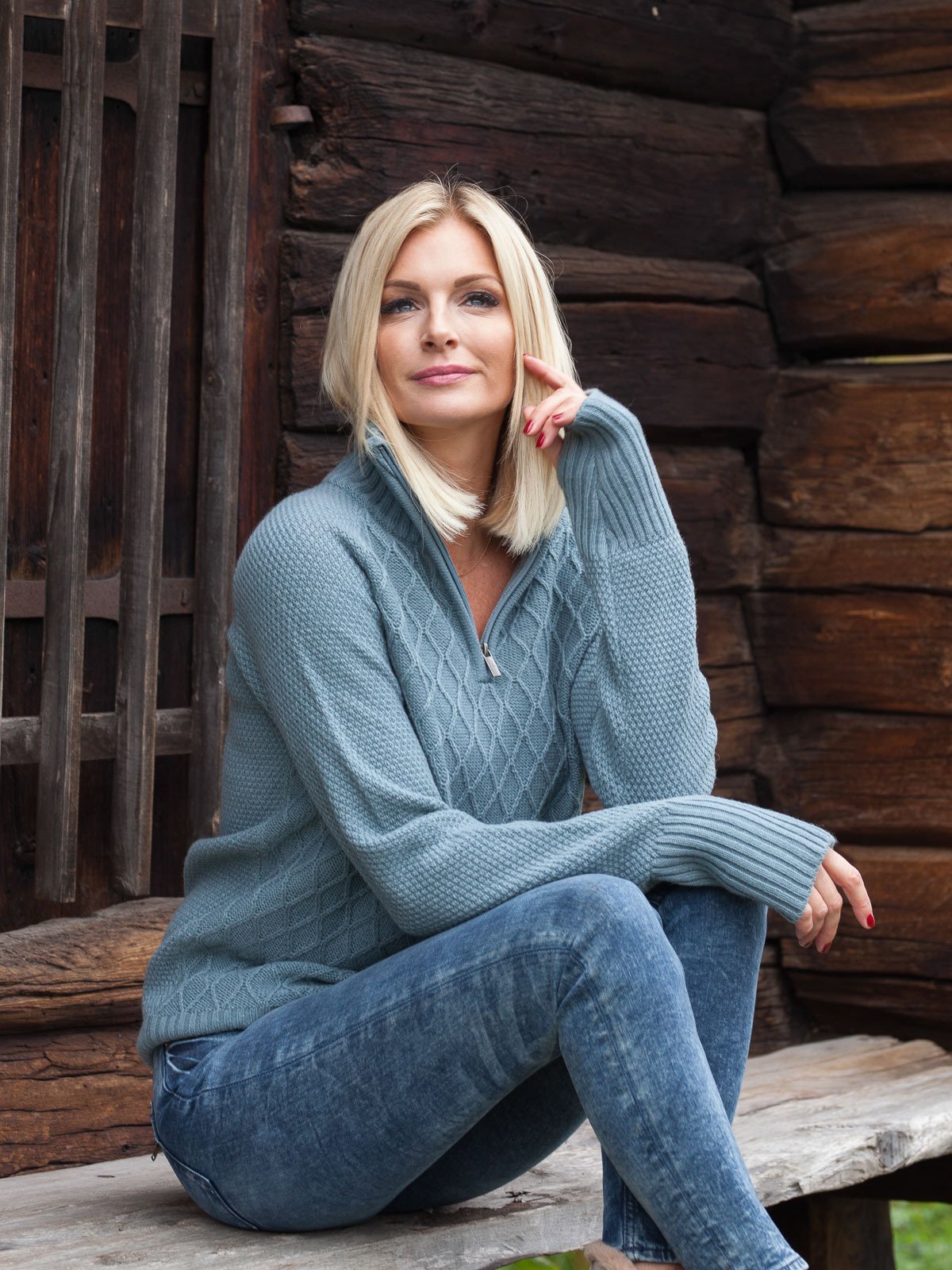 Twentyfour Mellow Half Zip Genser Grågrønn