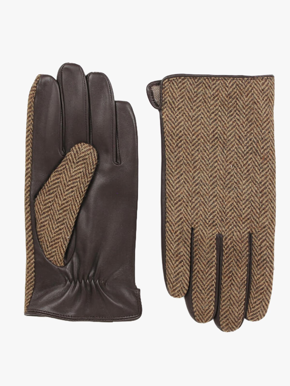 Nohr Studio Glenn Herringbone Leather Glove Brun