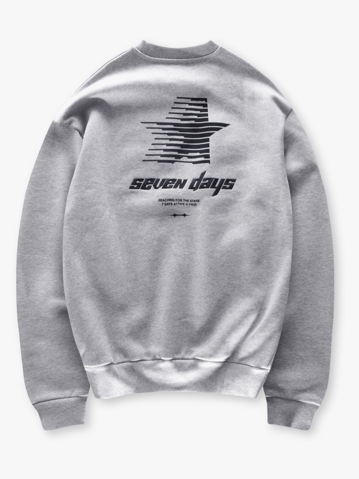 7 DAYS Active Organic Graphic Regular Crewneck Heather Grey