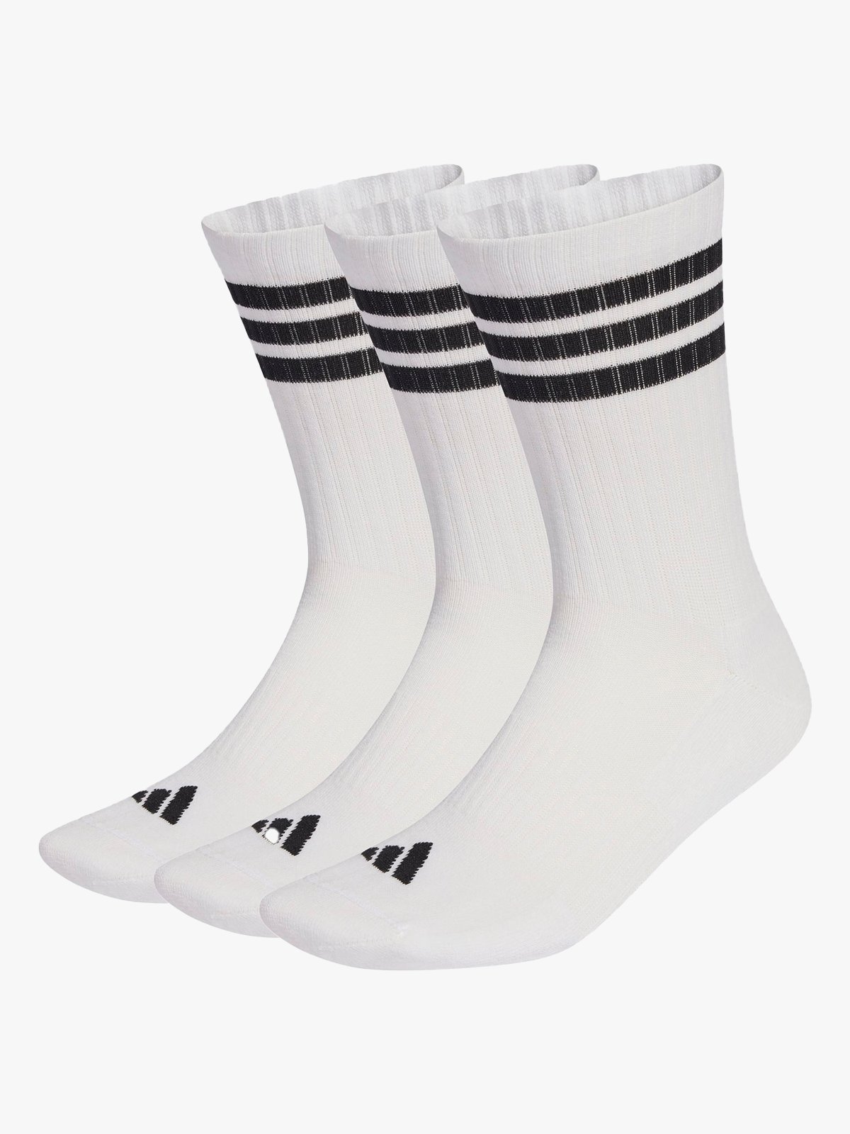 adidas 3-Stripes Essentials Crew 3 Pack White / Black