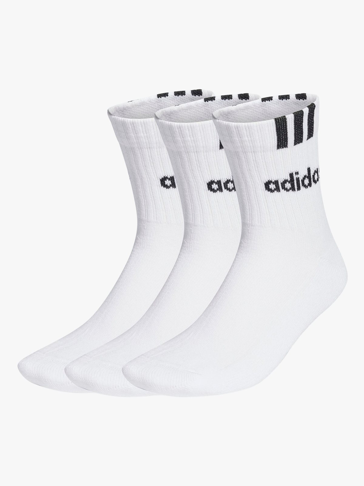 adidas 3-Stripes Halfcrew 3 Pack White