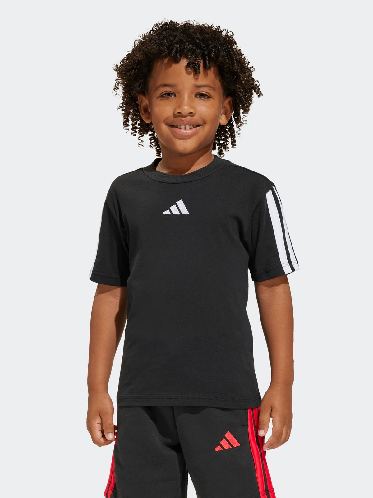 adidas 3-Stripes Tee 160 Kids Black / White