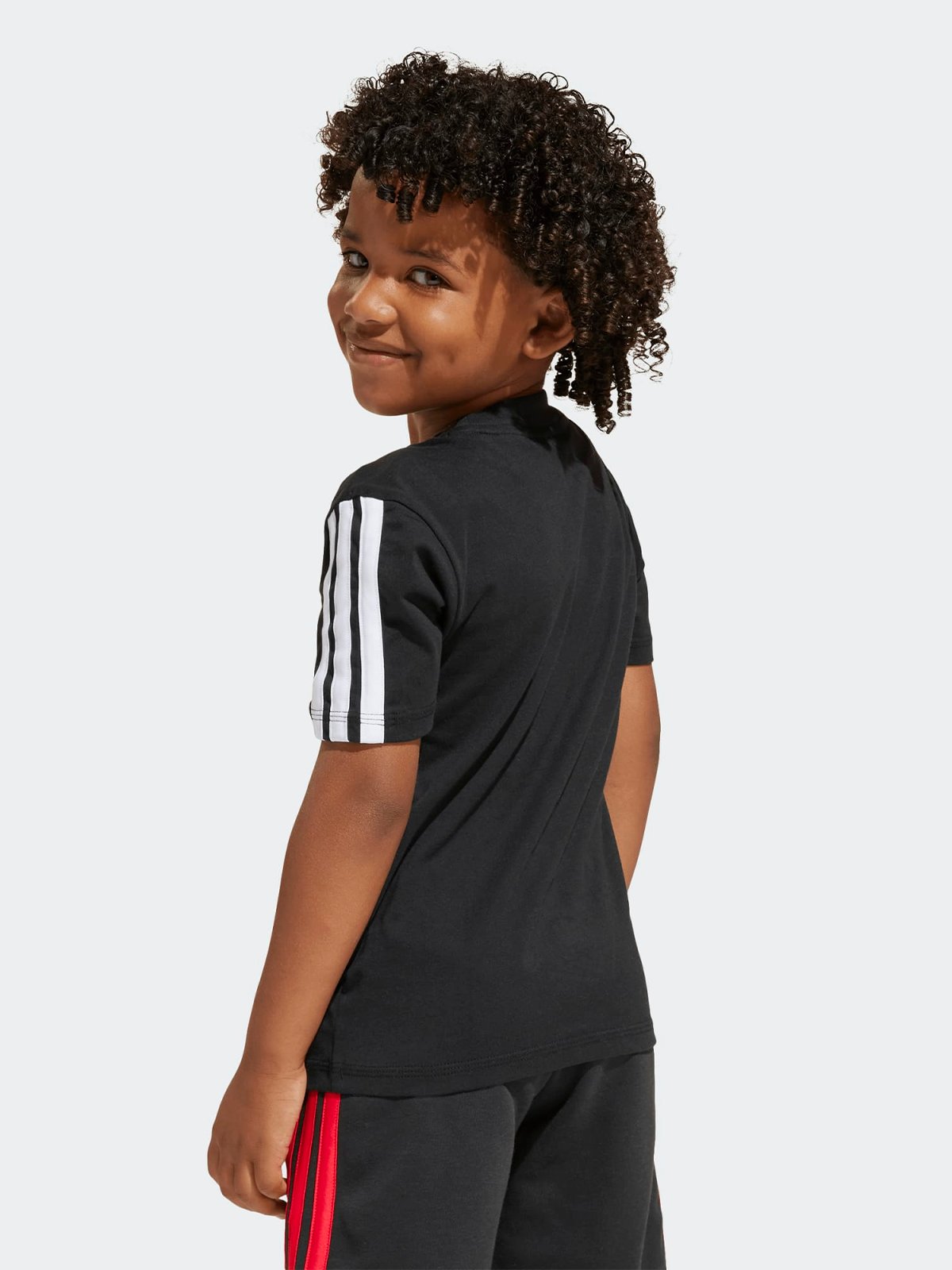 adidas 3-Stripes Tee 160 Kids Black / White
