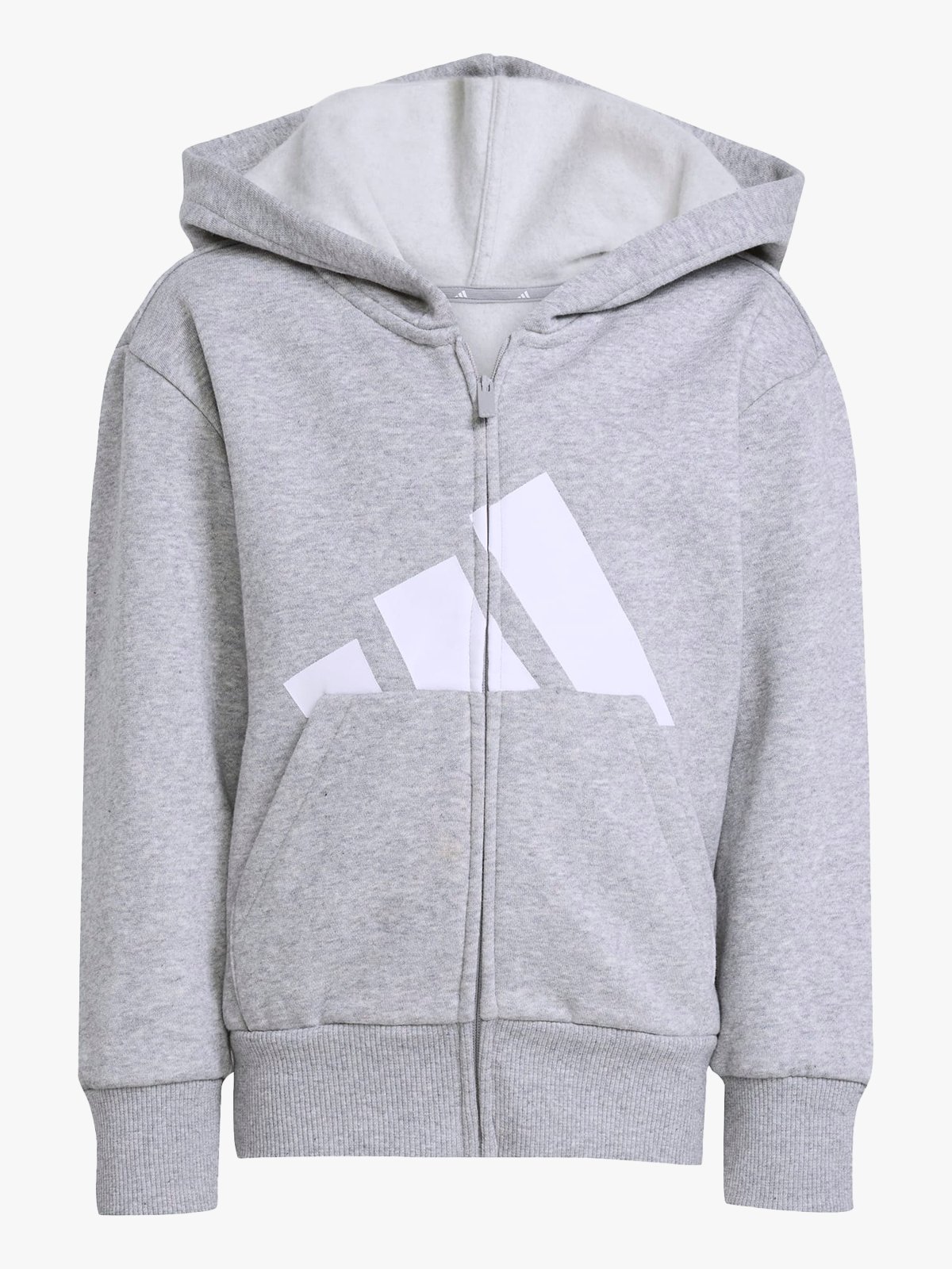 adidas Big Logo Fleece Full Zip Track Suit Kids Medium Grey / White