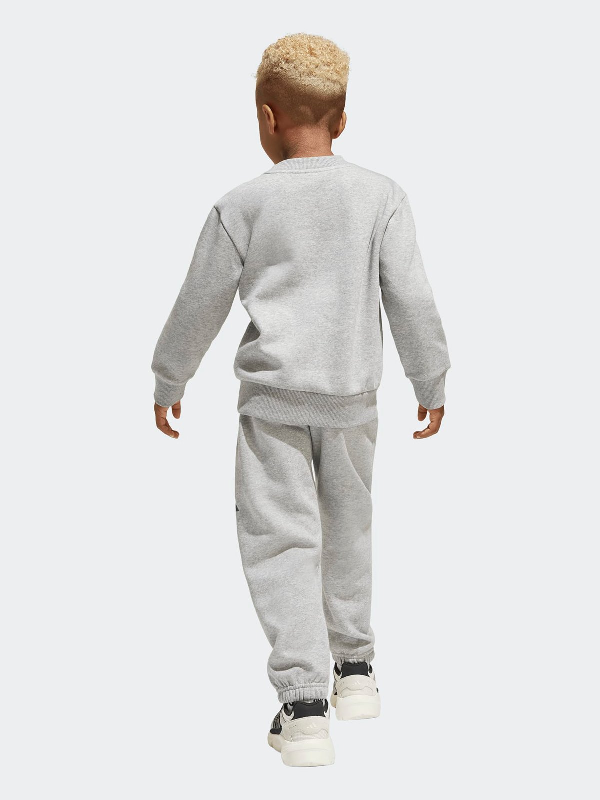 adidas Big Logo Fleece Jog Sett Kids Grey / Black