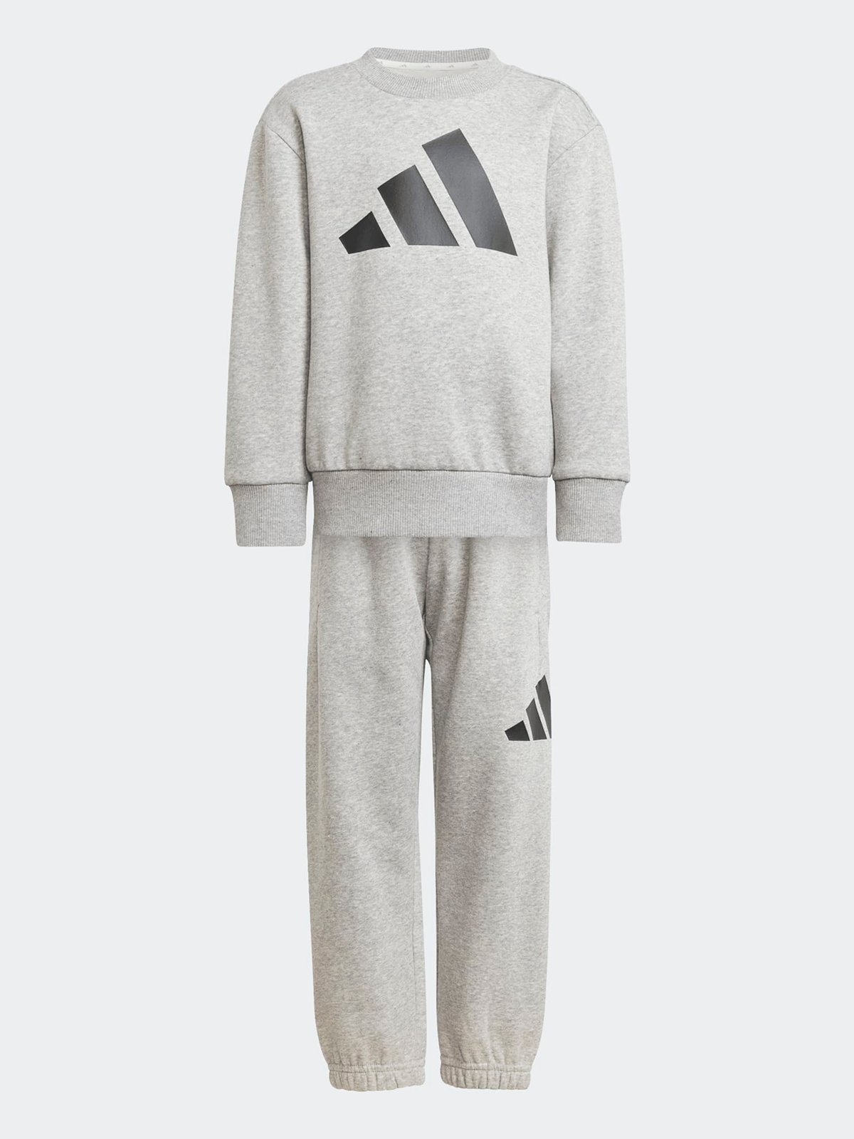 adidas Big Logo Fleece Jog Sett Kids Grey / Black