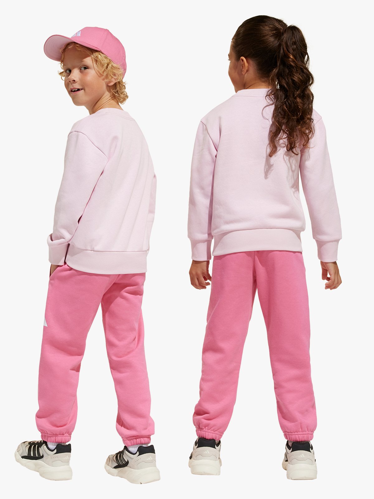 adidas Big Logo Fleece Jog Sett Kids CLPINK/WHITE