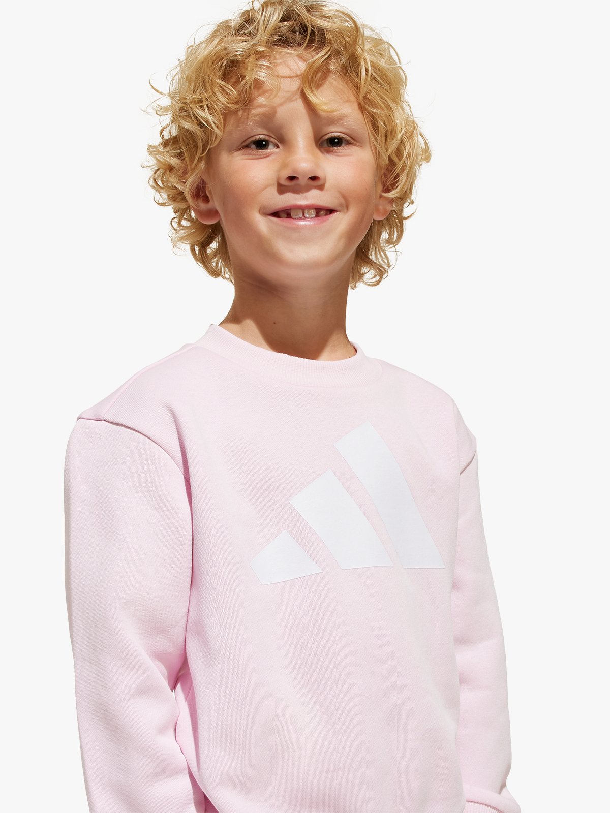 adidas Big Logo Fleece Jog Sett Kids CLPINK/WHITE