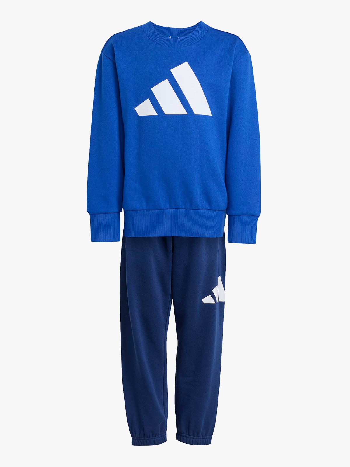 adidas Big Logo Fleece Jog Sett Kids ROYBLU/WHITE