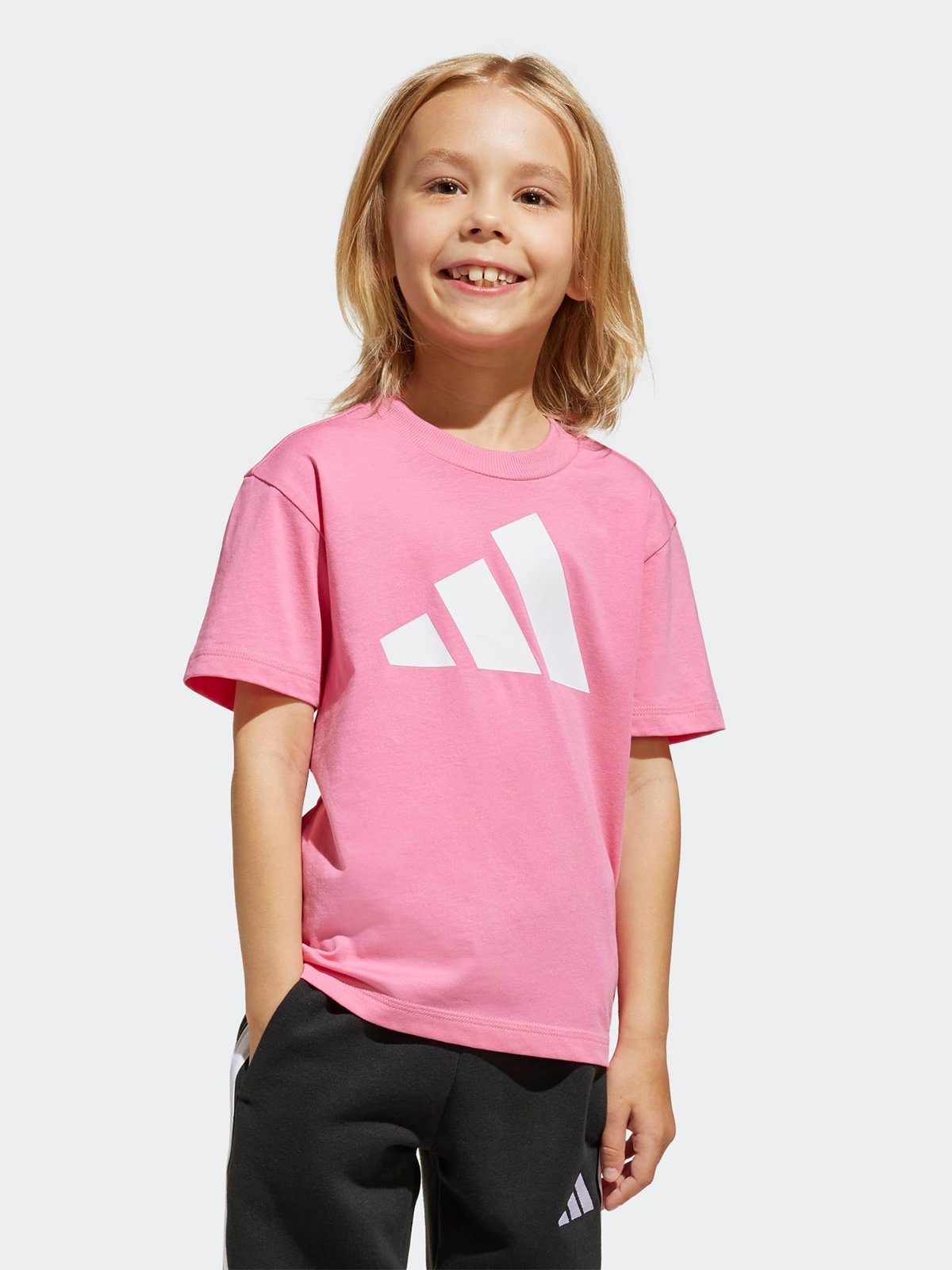 adidas Big Logo Tee 160 Kids Rosa