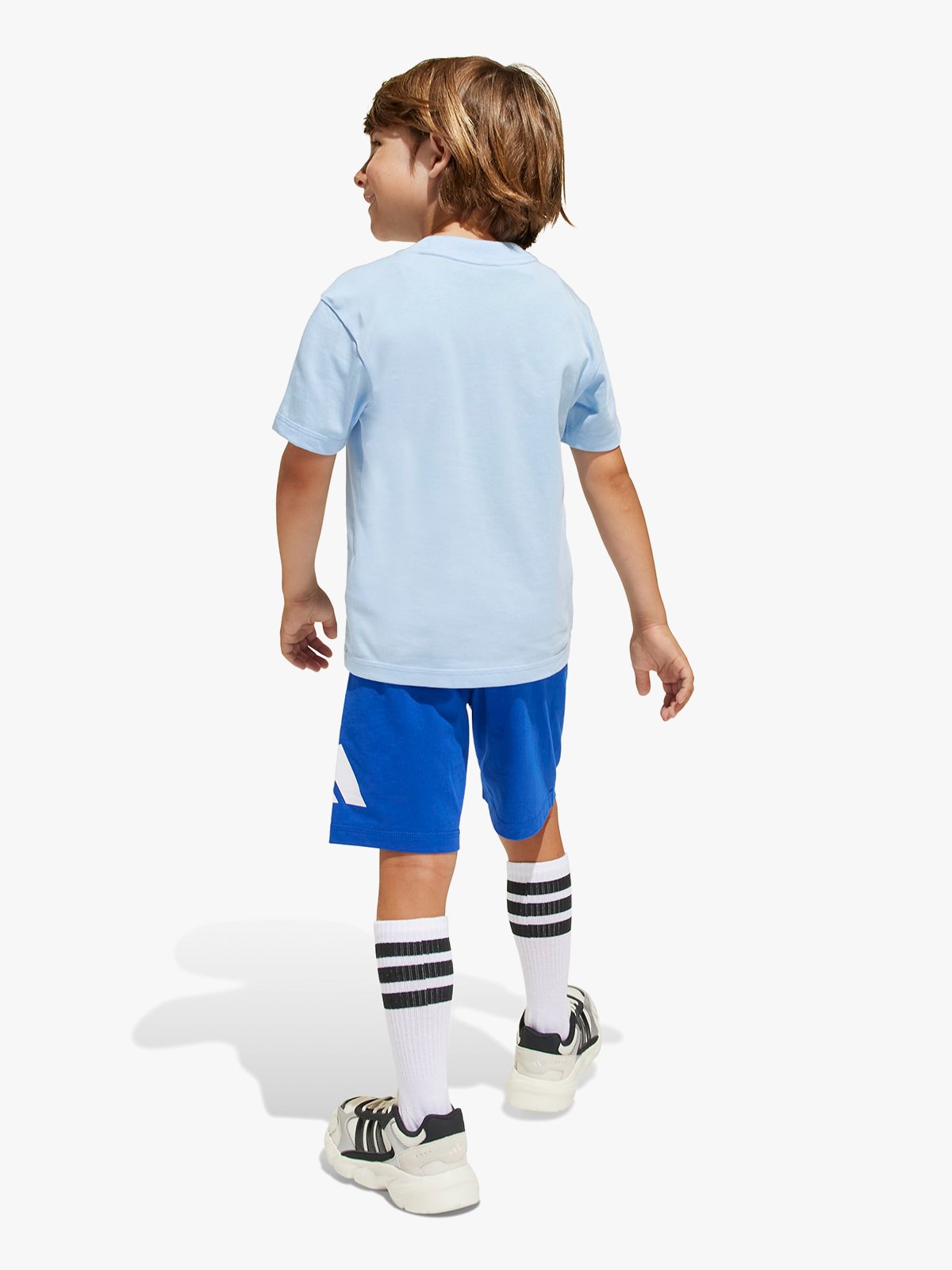 adidas Big Logo Tee-Set 160 Kids GLOBLU/WHITE