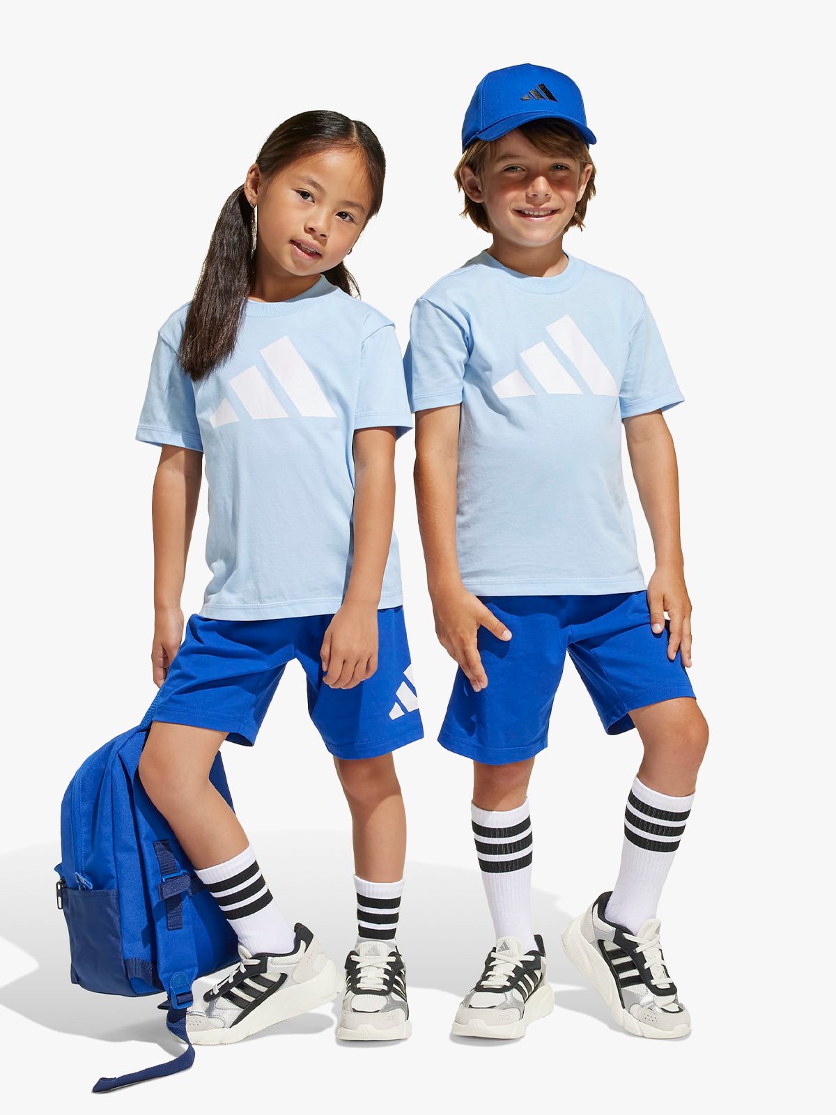 adidas Big Logo Tee-Set 160 Kids GLOBLU/WHITE