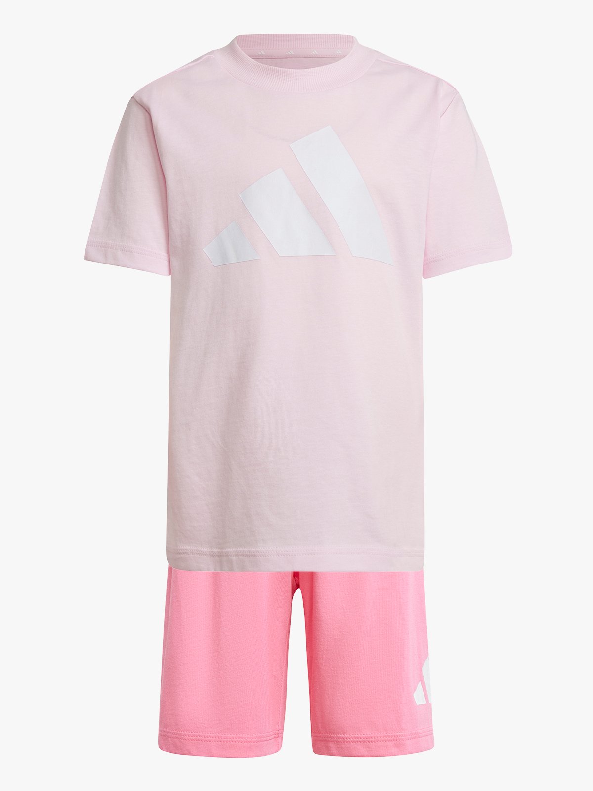 adidas Big Logo Tee-Set 160 Kids Pink / White