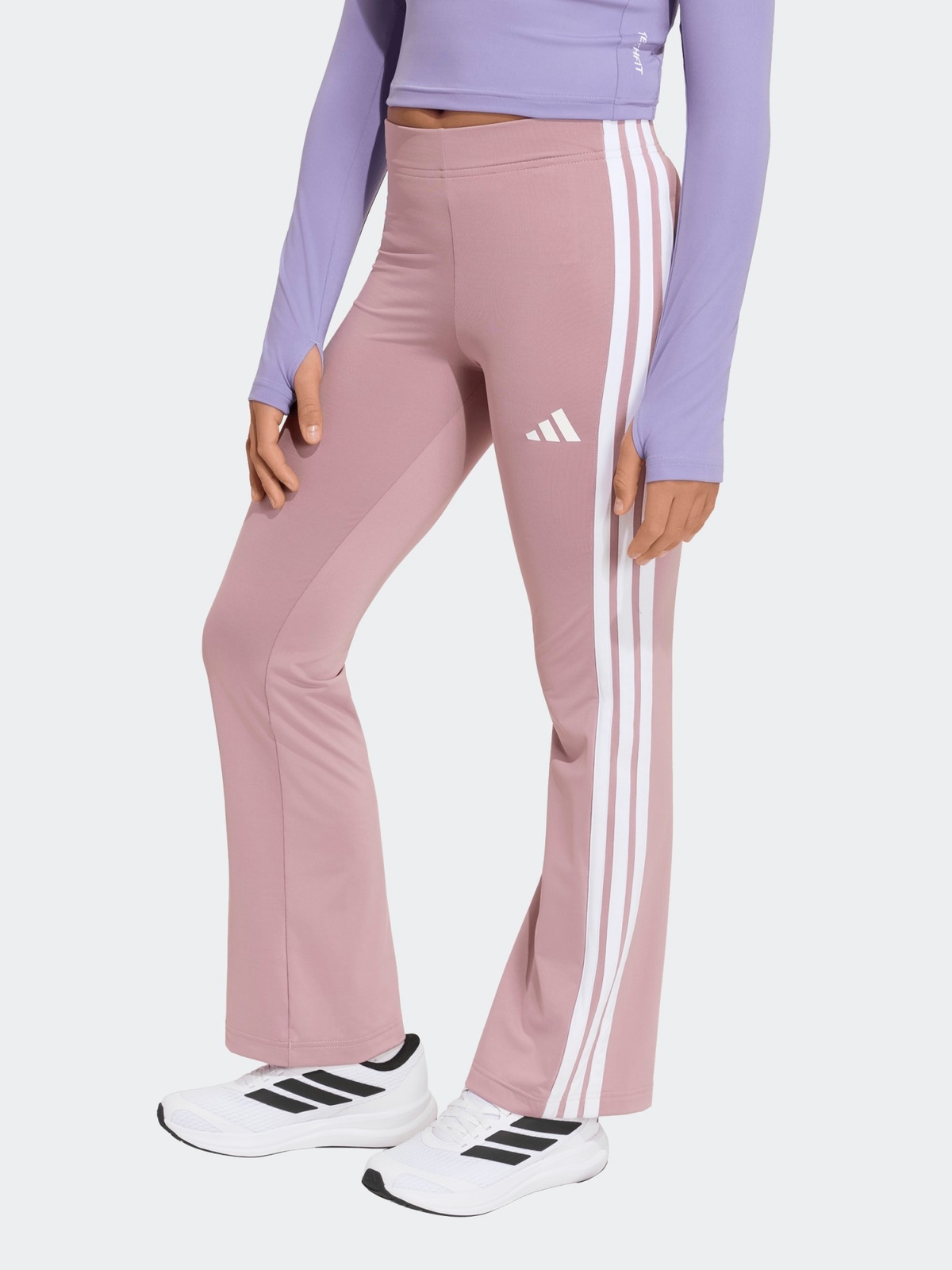 adidas Essentials 3-Stripes Flare Tights Junior Rosa