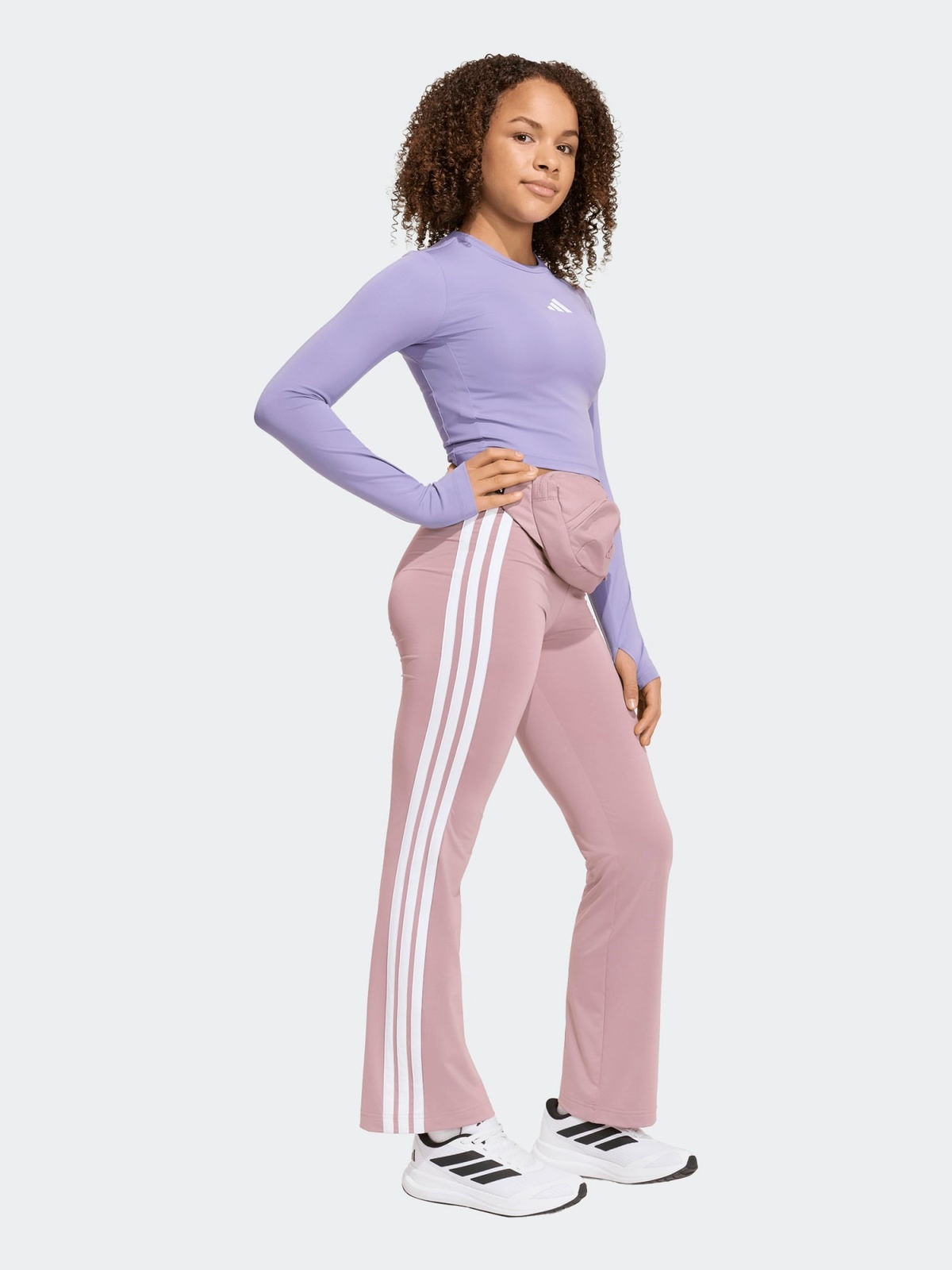 adidas Essentials 3-Stripes Flare Tights Junior Rosa