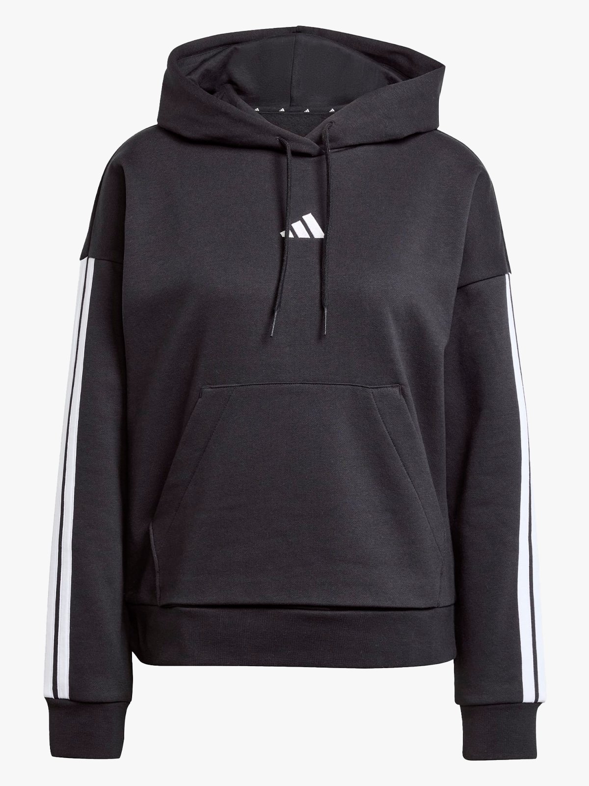 adidas 3-Stripes Fleece Hoodie Black / White