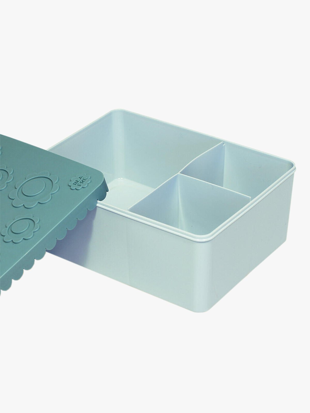 Blafre matboks i plast treroms Blomst blågrønn/lys blå