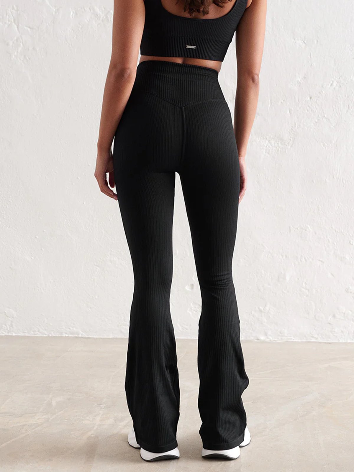 Aim'n Ribbed Seamless Flare Petite Tights Black