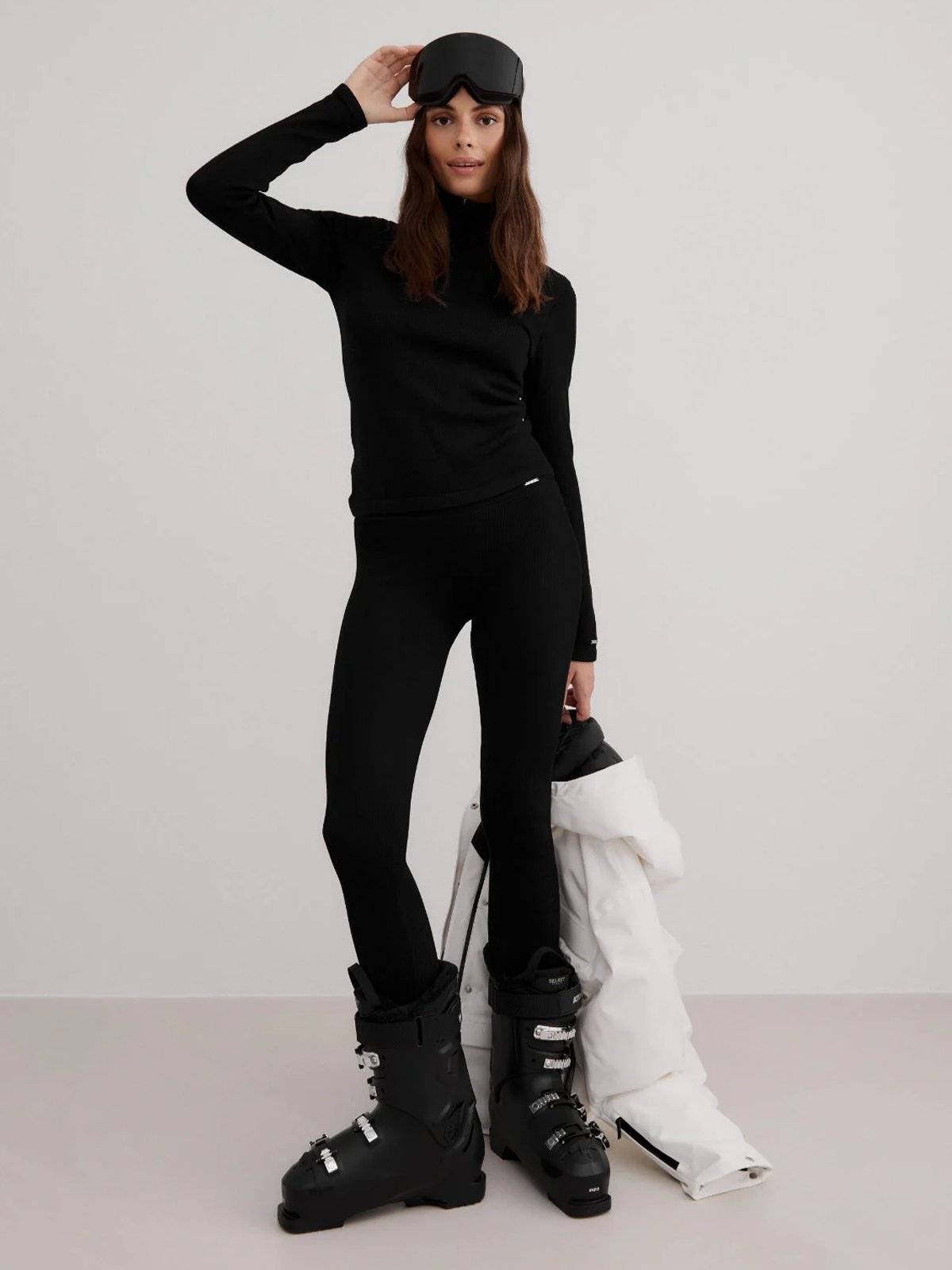 Aim'n Ribbed Wool Leggings Black